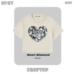 Áo croptop Y2K HY KOREA in Heart shaped Diamonds 1475 tay ngắn freesize