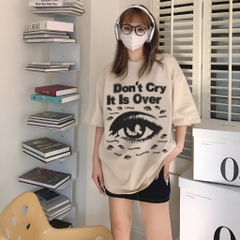Áo Phông Form Rộng HY KOREA Cotton 100 Eyes Don't Cry 1491 Tay Lỡ Unisex