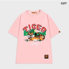 Áo thun unisex Tiger 1377 form rộng tay lỡ nam nữ cotton 75