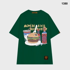 Áo thun nam nữ form rộng Burger water Acmede 1380 tay lỡ cotton 75