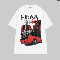 Áo Thun Unisex HY KOREA Xe đỏ Fear This 1493 Form Rộng Cotton 100 Tay Lỡ