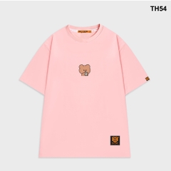 Áo thun HY KOREA form rộng thêu Gấu trà sữa 54 tay lỡ nam nữ