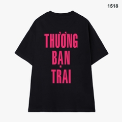 Áo Thun HY KOREA In Chữ Thương Bạn Gái Trai Cotton 100% Co giãn 2 Chiều Dày Dặn Thấm Hút Unisex Oversize 1517