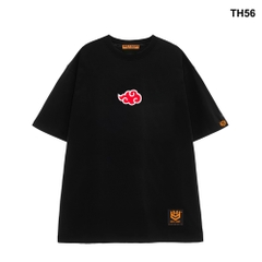 Áo thun HY KOREA form rộng thêu Mây đỏ 56 tay lỡ nam nữ