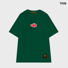 Áo thun HY KOREA form rộng thêu Mây đỏ 56 tay lỡ nam nữ