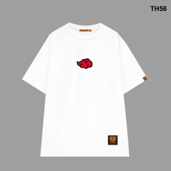 Áo thun HY KOREA form rộng thêu Mây đỏ 56 tay lỡ nam nữ