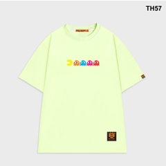 Áo thun HY KOREA form rộng thêu Ma bốn màu 57 tay lỡ nam nữ