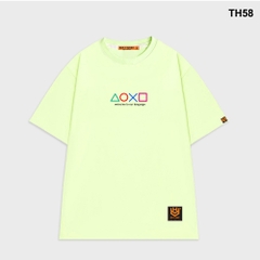 Áo thun HY KOREA form rộng thêu Tam giác vuông tròn 58 tay lỡ nam nữ