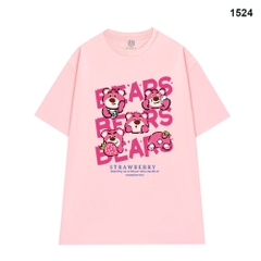 Áo Phông Form Rộng HY KOREA Cotton 100 Gấu dâu BEARS 1524 Tay Lỡ Unisex