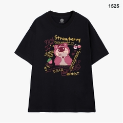 Áo Thun Form Rộng HY KOREA Cotton 100 Gấu dâu cầm Ipad 1525 Tay Lỡ Unisex
