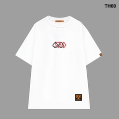 Áo thun HY KOREA form rộng thêu Bài 60 tay lỡ nam nữ