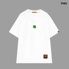Áo thun HY KOREA form rộng thêu Cỏ bốn lá 61 tay lỡ nam nữ