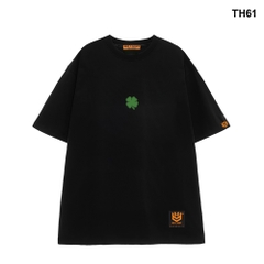 Áo thun HY KOREA form rộng thêu Cỏ bốn lá 61 tay lỡ nam nữ