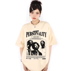 Áo thun tay lỡ HY KOREA Personality overthinking 1602 form rộng nam nữ