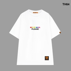 Áo thun HY KOREA form rộng thêu No Drama 64 tay lỡ nam nữ