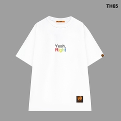 Áo thun HY KOREA form rộng thêu Yeah Right 65 tay lỡ nam nữ