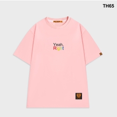 Áo thun HY KOREA form rộng thêu Yeah Right 65 tay lỡ nam nữ