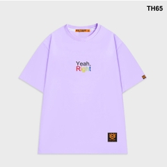 Áo thun HY KOREA form rộng thêu Yeah Right 65 tay lỡ nam nữ