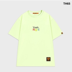 Áo thun HY KOREA form rộng thêu Yeah Right 65 tay lỡ nam nữ