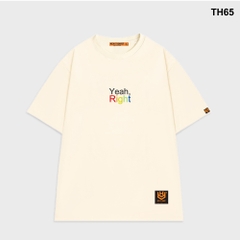Áo thun HY KOREA form rộng thêu Yeah Right 65 tay lỡ nam nữ