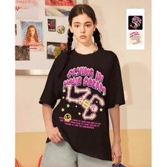 Áo thun tay lỡ HY KOREA Xương Your Dream 1605 form rộng unisex