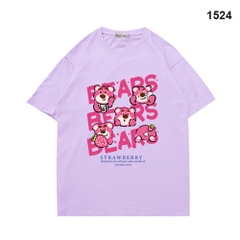 Áo Thun Tay Ngắn Gấu dâu BEARS 1524 Cotton 75% Form Rộng Unisex