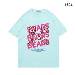 Áo Thun Tay Ngắn Gấu dâu BEARS 1524 Cotton 75% Form Rộng Unisex