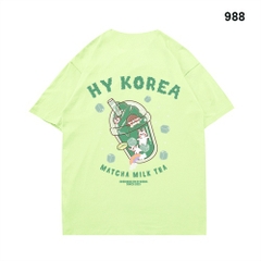 Áo Phông Tay Ngắn Trà sữa Matcha 988 Cotton 75% Form Rộng Nam Nữ
