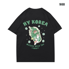 Áo Phông Tay Ngắn Trà sữa Matcha 988 Cotton 75% Form Rộng Nam Nữ