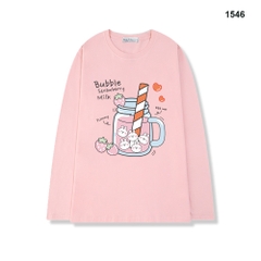 Áo Thun Tay Dài HY KOREA Thỏ Bubble Milk 1546 Form Rộng Unisex Freesize
