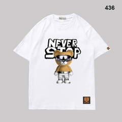 Áo Thun Tay Ngắn Gấu Never Stop 436 Cotton 75% Form Rộng Unisex