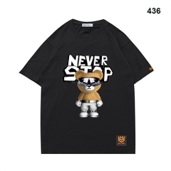 Áo Thun Tay Ngắn Gấu Never Stop 436 Cotton 75% Form Rộng Unisex