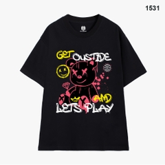 Áo Thun HY KOREA Gấu BlackPink 1531 Cotton 100% Co giãn 2 Chiều Unisex Oversize