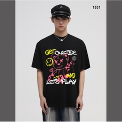 Áo Thun HY KOREA Gấu BlackPink 1531 Cotton 100% Co giãn 2 Chiều Unisex Oversize