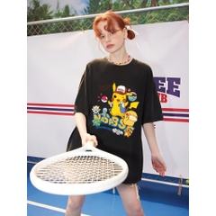 Áo thun tay lỡ HY KOREA Pika Nasabase 1609 COTTON 75 form rộng unisex