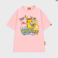 Áo thun tay lỡ HY KOREA Pika Nasabase 1609 COTTON 75 form rộng unisex