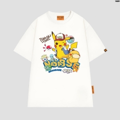 Áo thun tay lỡ HY KOREA Pika Nasabase 1609 COTTON 75 form rộng unisex