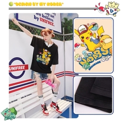 Áo thun tay lỡ HY KOREA Pika Nasabase 1609 COTTON 75 form rộng unisex