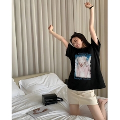 Áo thun tay lỡ HY KOREA Art Mnosiksik 1614 form rộng unisex cotton 75
