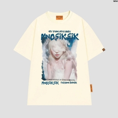 Áo thun tay lỡ HY KOREA Art Mnosiksik 1614 form rộng unisex cotton 75