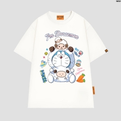 Áo thun tay lỡ HY KOREA Dora Cừu xanh 1613 form rộng unisex couple