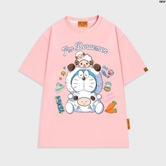 Áo thun tay lỡ HY KOREA Dora Cừu xanh 1613 form rộng unisex couple