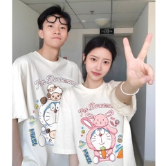 Áo thun tay lỡ HY KOREA Dora Cừu xanh 1613 form rộng unisex couple