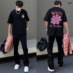 Áo Thun Hevents Hoa My Limit 1549 Vải Cotton 100% Co giãn 2 chiều thấm hút mồ hôi phom rộng tay lỡ unisex