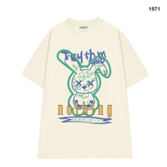 Áo Thun Hevents Rabbit Nothing 1571 Vải Cotton 100% Co giãn 2 chiều thấm hút mồ hôi phom rộng tay lỡ unisex
