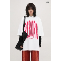Áo Thun HY KOREA Cotton 100 REBORN 1575 Tay Lỡ Unisex Form Rộng