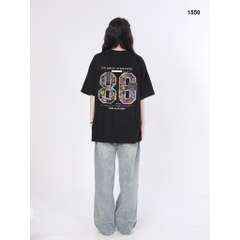 Áo Thun Unisex HY KOREA Cotton 100 Số 80 Hoa 1550 Tay Lỡ Form Rộng