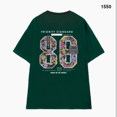 Áo Thun Unisex HY KOREA Cotton 100 Số 80 Hoa 1550 Tay Lỡ Form Rộng