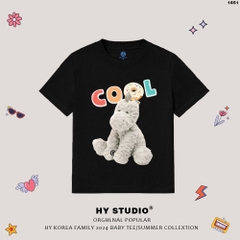 Áo baby tee HY KOREA Dog COOL 1651 vải cotton cổ tròn in graphic