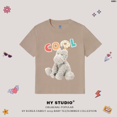 Áo baby tee HY KOREA Dog COOL 1651 vải cotton cổ tròn in graphic